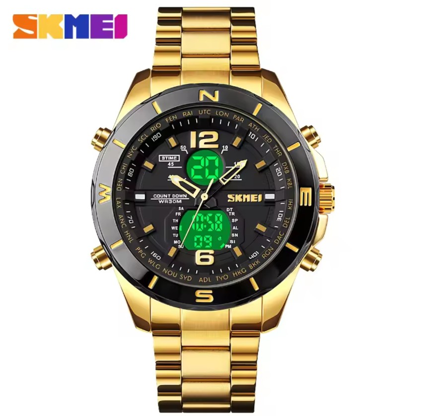 Skmei 1670 Stainless steel men's sport watches led light military countdown 3 times Skmei 1670 Stainless steel men's sport watches led light military countdown 3 times